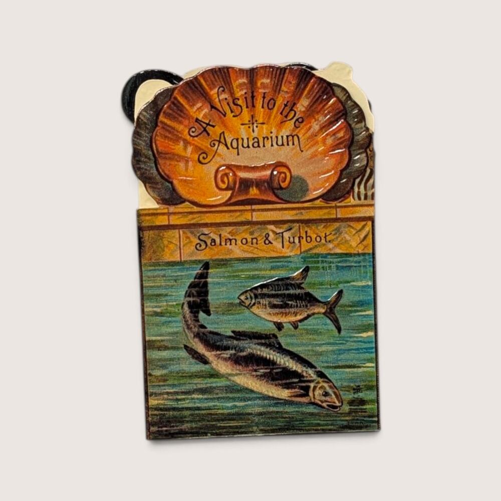 Vintage Merrimack A Visit To The Aquarium Fold Out Victorian Card